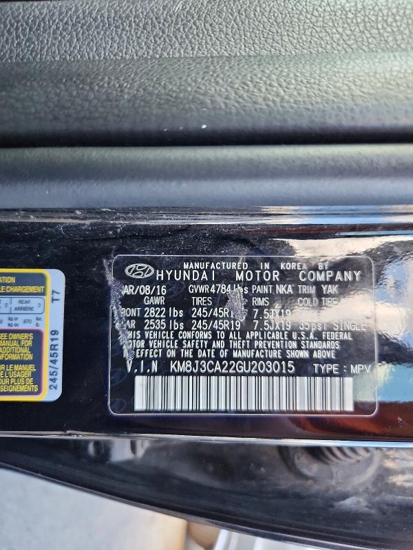 Aukcja sprzedaży 2016 Hyundai Tucson, vin: KM8J3CA22GU203015, numer aukcji: 68881746