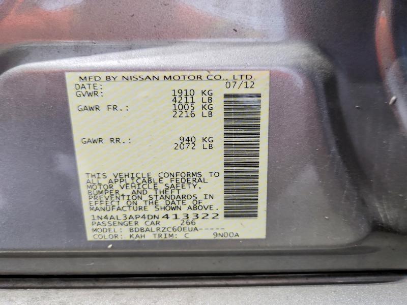 Aukcja sprzedaży 2013 Nissan Altima, vin: 1N4AL3AP4DN413322, numer aukcji: 70074806