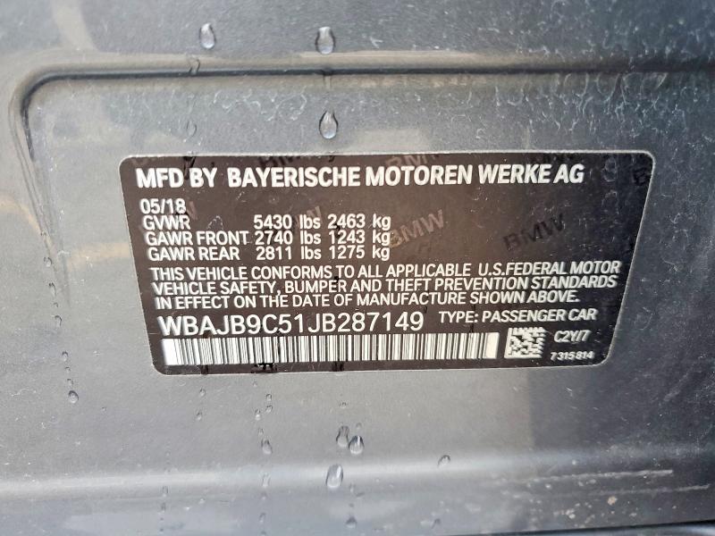 Aukcja sprzedaży 2018 Bmw M550xi, vin: WBAJB9C51JB287149, numer aukcji: 68401806