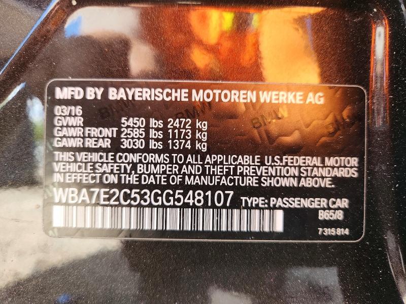Продажа на аукционе авто 2016 Bmw 740, vin: WBA7E2C53GG548107, номер лота: 67373216