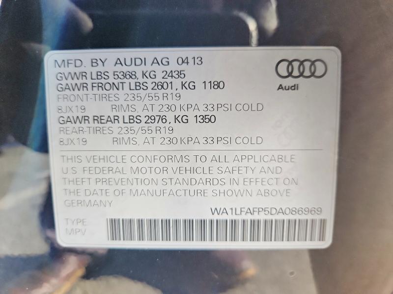 Aukcja sprzedaży 2013 Audi Q5, vin: WA1LFAFP5DA086969, numer aukcji: 67778176