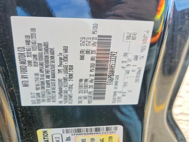 Продажа на аукционе авто 2017 Ford Mustang, vin: 1FA6P8AM4H5333392, номер лота: 69558796