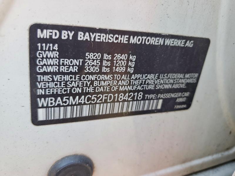 Продажа на аукционе авто 2015 Bmw 535, vin: WBA5M4C52FD184218, номер лота: 68410366