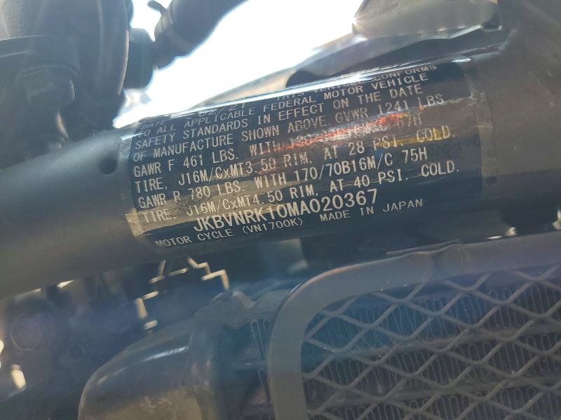 Aukcja sprzedaży 2021 Kawasaki Vn1700, vin: JKBVNRK10MA020367, numer aukcji: 67259866