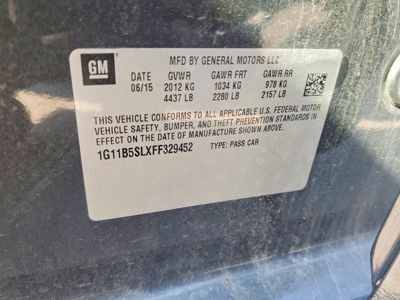 Aukcja sprzedaży 2015 Chevrolet Malibu, vin: 1G11B5SLXFF329452, numer aukcji: 68697376