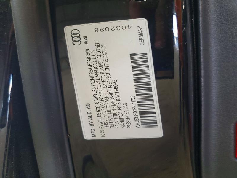 2024 Audi A6 მანქანა იყიდება აუქციონზე, vin: WAUE3BF20RN011725, აუქციონის ნომერი: 66561306