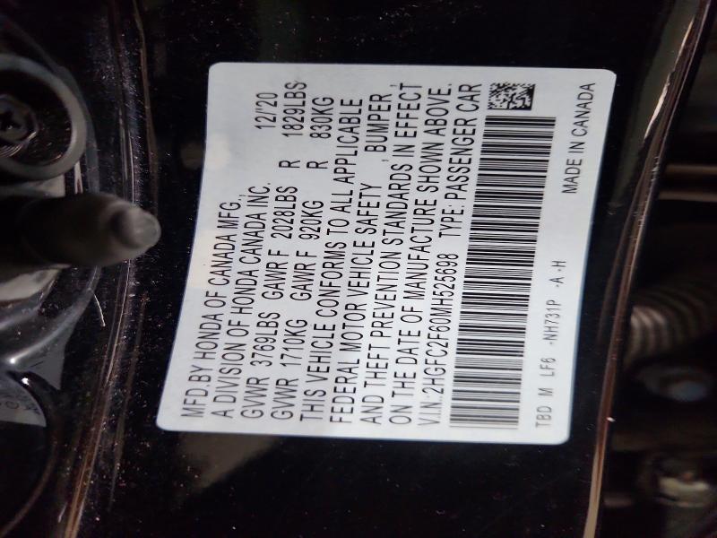 Продаж на аукціоні авто 2021 Honda Civic, vin: 2HGFC2F60MH525698, номер лоту: 68667186