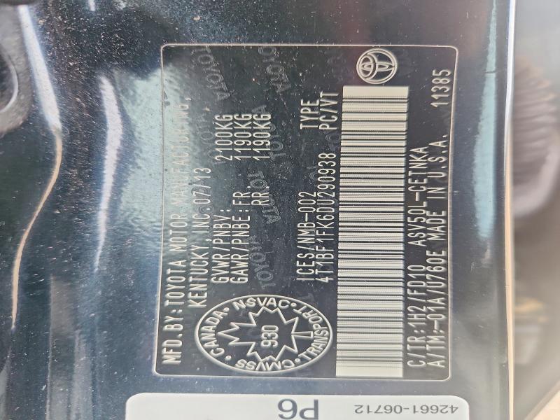 Продажа на аукционе авто 2013 Toyota Camry, vin: 4T1BF1FK6DU290938, номер лота: 70002766