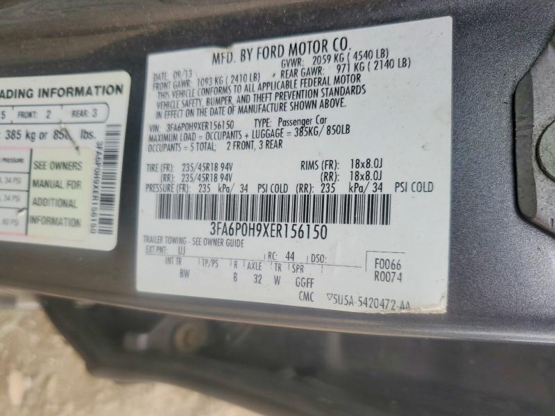 Aukcja sprzedaży 2014 Ford Fusion, vin: 3FA6P0H9XER156150, numer aukcji: 70171106