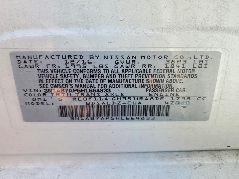Продажа на аукционе авто 2017 Nissan Sentra, vin: 3N1AB7AP5HL664833, номер лота: 70342346
