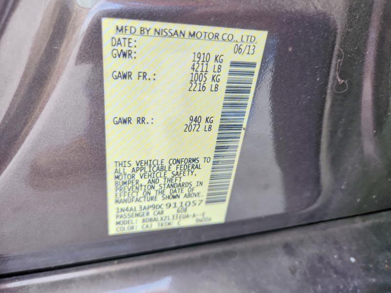 68220926 :رقم المزاد ، 1N4AL3AP9DC911057 vin ، 2013 Nissan Altima مزاد بيع