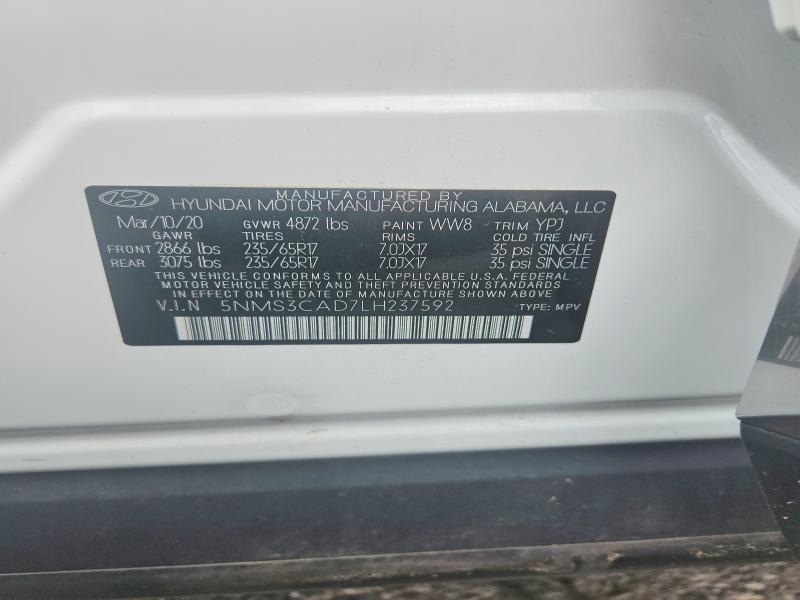Aukcja sprzedaży 2020 Hyundai Santa Fe, vin: 5NMS3CAD7LH237592, numer aukcji: 67866626