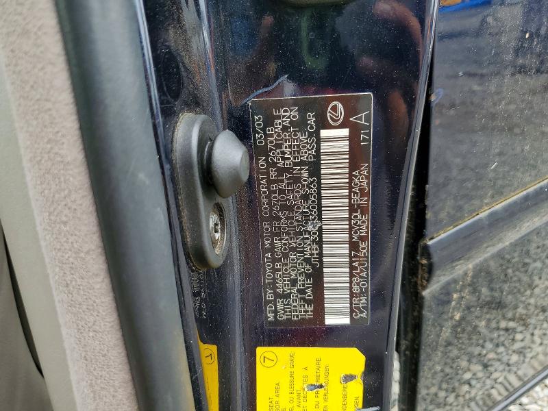 Aukcja sprzedaży 2003 Lexus Es, vin: JTHBF30G536005863, numer aukcji: 67184376