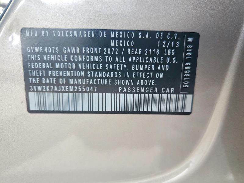 69884276 :رقم المزاد ، 3VW2K7AJXEM255047 vin ، 2014 Volkswagen Jetta مزاد بيع