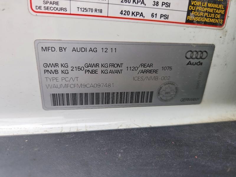 Продаж на аукціоні авто 2012 Audi A3, vin: WAUMFCFM9CA097481, номер лоту: 70233296