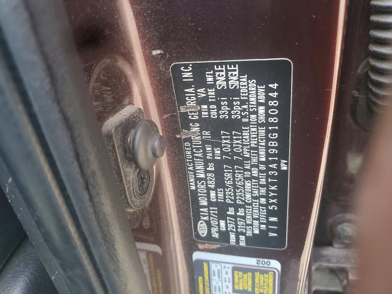 Aukcja sprzedaży 2011 Kia Sorento, vin: 5XYKT3A19BG180844, numer aukcji: 67262526