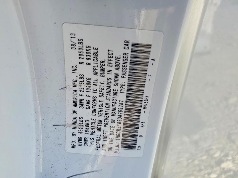 2013 Honda Accord მანქანა იყიდება აუქციონზე, vin: 1HGCR2F89DA269787, აუქციონის ნომერი: 69163476