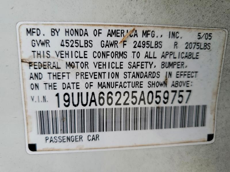 Продаж на аукціоні авто 2005 Acura Tl, vin: 19UUA66225A059757, номер лоту: 68030686