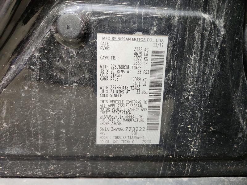 Продаж на аукціоні авто 2016 Nissan Rogue, vin: 5N1AT2MVXGC773222, номер лоту: 70500546