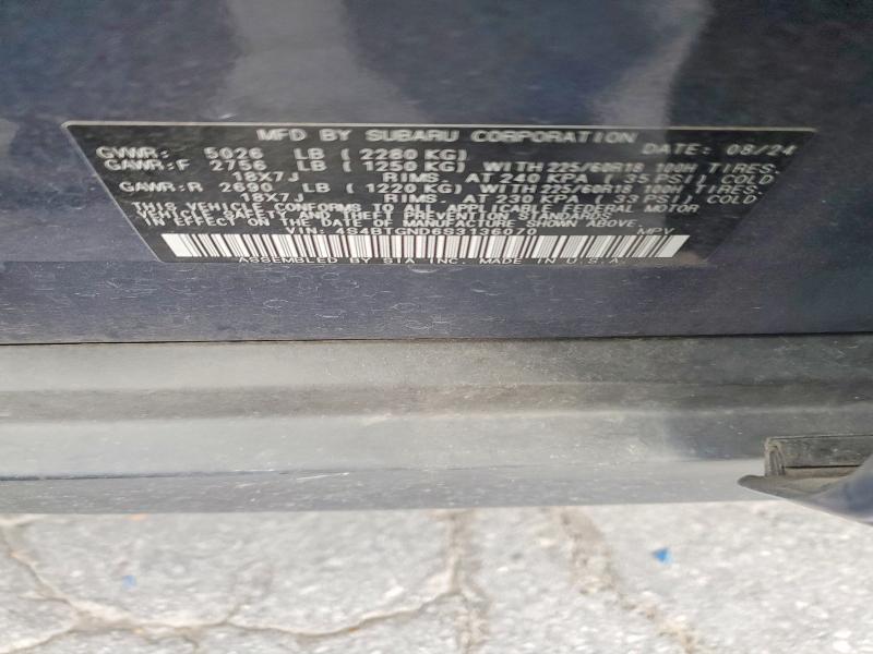 Aukcja sprzedaży 2025 Subaru Outback, vin: 4S4BTGND6S3136070, numer aukcji: 68013056