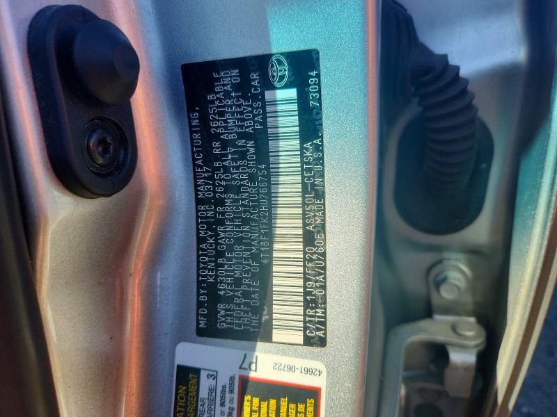 Продаж на аукціоні авто 2017 Toyota Camry, vin: 4T1BF1FK2HU766754, номер лоту: 68548766