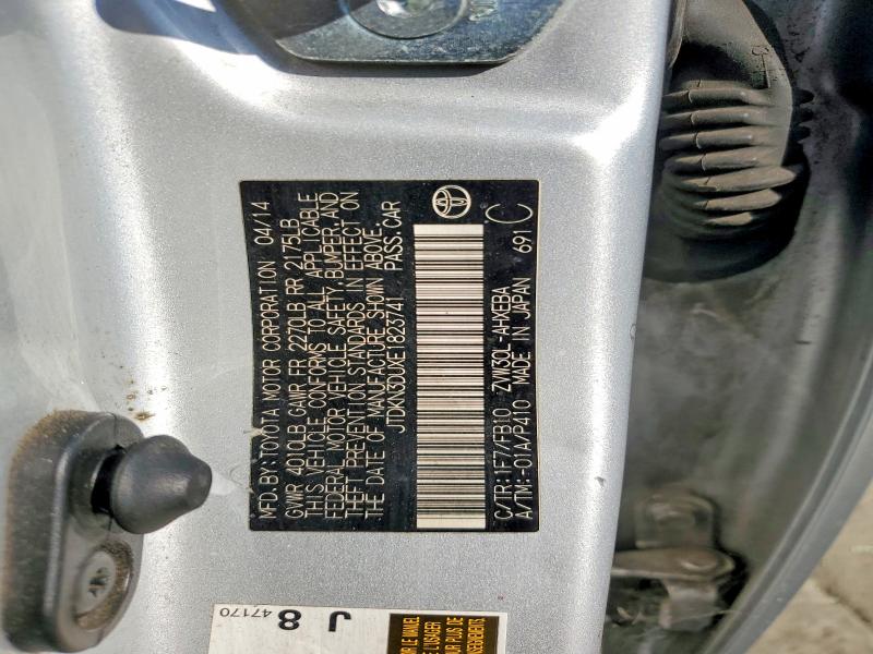 Aukcja sprzedaży 2014 Toyota Prius, vin: JTDKN3DUXE1823741, numer aukcji: 69446096