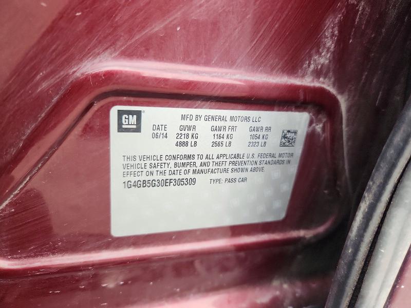 64098556 :رقم المزاد ، 1G4GB5G30EF305309 vin ، 2014 Buick Lacrosse مزاد بيع
