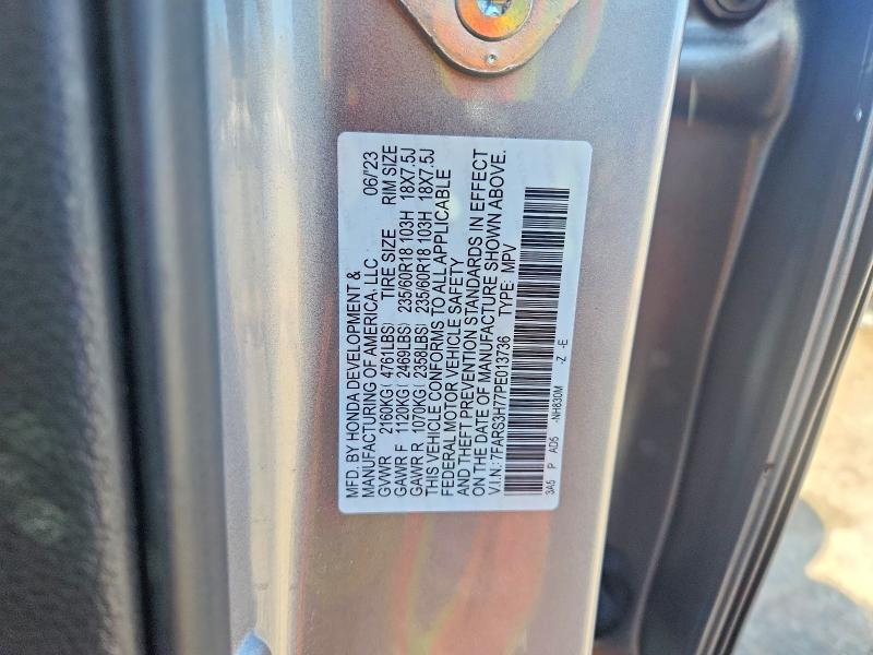 2023 Honda Cr-v მანქანა იყიდება აუქციონზე, vin: 7FARS3H77PE013736, აუქციონის ნომერი: 70480586