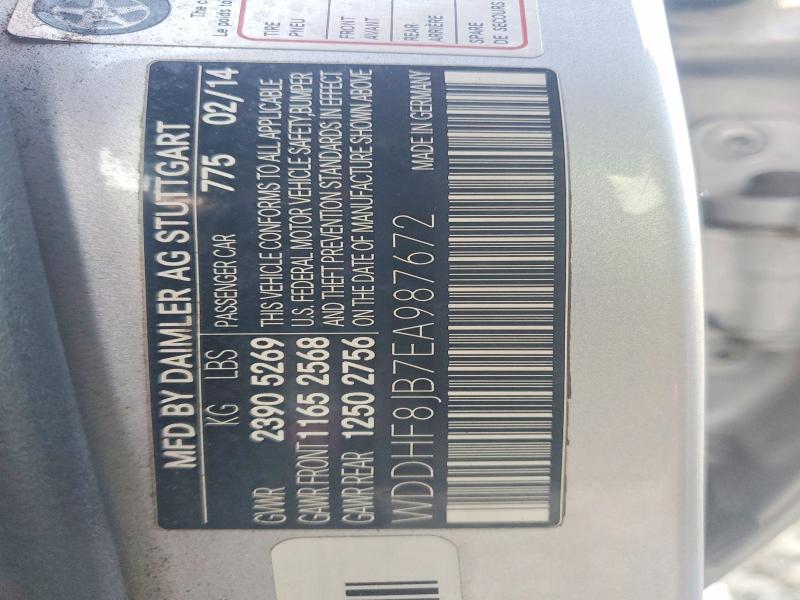 Продаж на аукціоні авто 2014 Mercedes-benz E, vin: WDDHF8JB7EA987672, номер лоту: 69605916