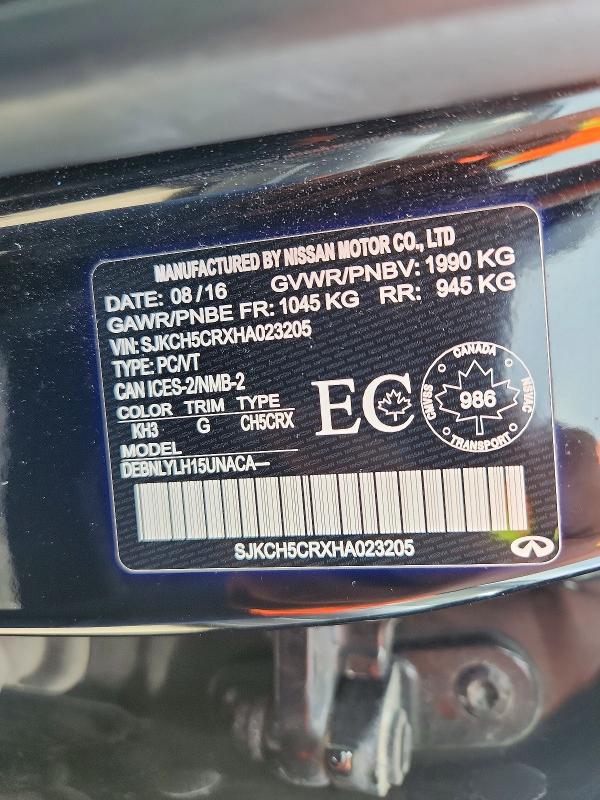 Продажа на аукционе авто 2017 Infiniti Qx30, vin: SJKCH5CRXHA023205, номер лота: 69348056