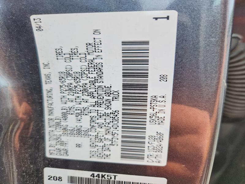 Aukcja sprzedaży 2013 Toyota Tundra, vin: 5TFDY5F14DX305456, numer aukcji: 68387886