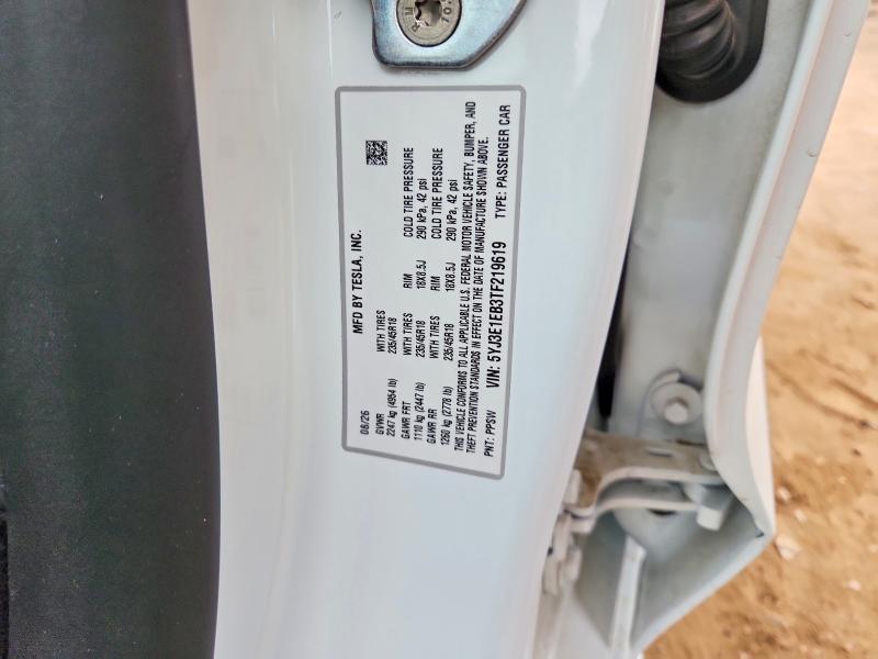 Продажа на аукционе авто 2026 Tesla Model 3, vin: 5YJ3E1EB3TF219619, номер лота: 68434316