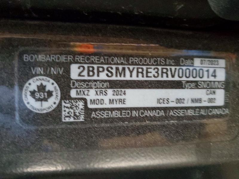 Aukcja sprzedaży 2024 Skidoo Mx Z X-rs 850 Rer, vin: 2BPSMYRE3RV000014, numer aukcji: 69765716