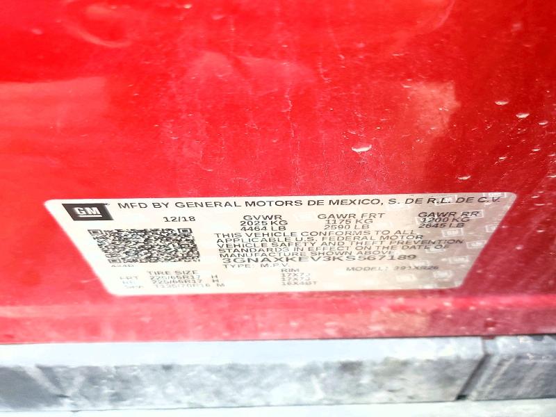 67216176 :رقم المزاد ، 3GNAXKEV3KS567189 vin ، 2019 Chevrolet Equinox مزاد بيع
