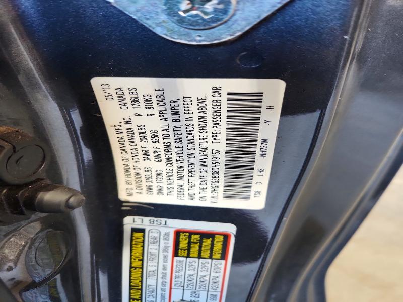 2013 Honda Civic მანქანა იყიდება აუქციონზე, vin: 2HGFG3B08DH519157, აუქციონის ნომერი: 70031986