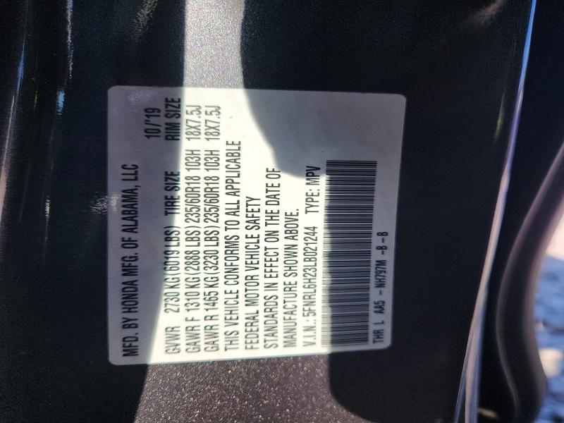 68003296 :رقم المزاد ، 5FNRL6H23LB021244 vin ، 2020 Honda Odyssey مزاد بيع