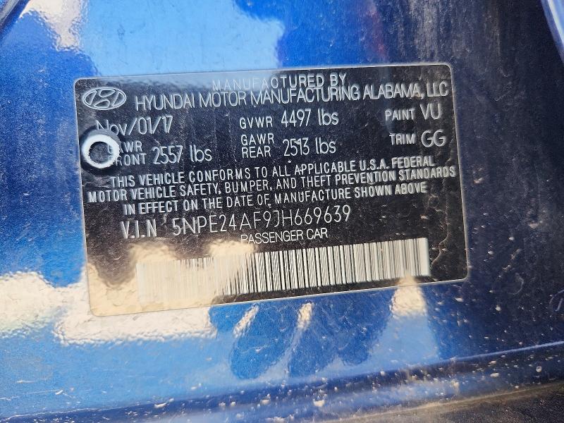 Продажа на аукционе авто 2018 Hyundai Sonata, vin: 5NPE24AF9JH669639, номер лота: 66858766
