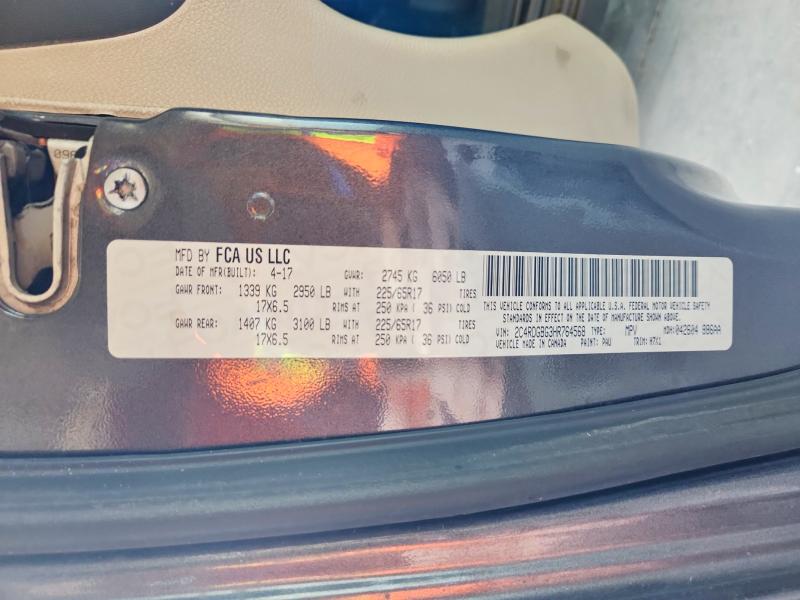 2017 Dodge Grand Caravan მანქანა იყიდება აუქციონზე, vin: 2C4RDGBG3HR764568, აუქციონის ნომერი: 67647956