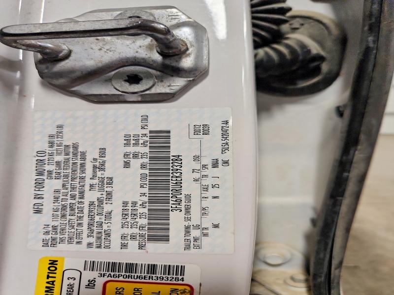 Auction sale of the 2014 Ford Fusion, vin: 3FA6P0RU6ER393284, lot number: 70602526