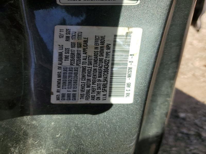 Продажа на аукционе авто 2012 Honda Odyssey, vin: 5FNRL5H47CB043422, номер лота: 67189546