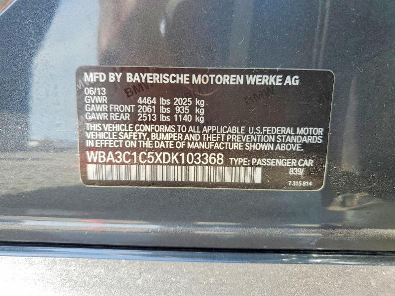 Продажа на аукционе авто 2013 Bmw 328, vin: WBA3C1C5XDK103368, номер лота: 69802306