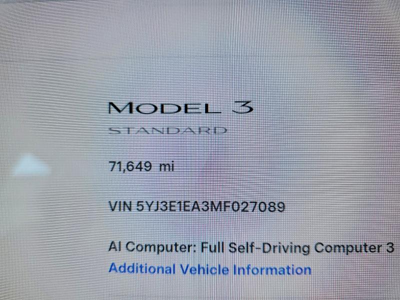 Auction sale of the 2021 Tesla Model 3, vin: 5YJ3E1EA3MF027089, lot number: 68269276