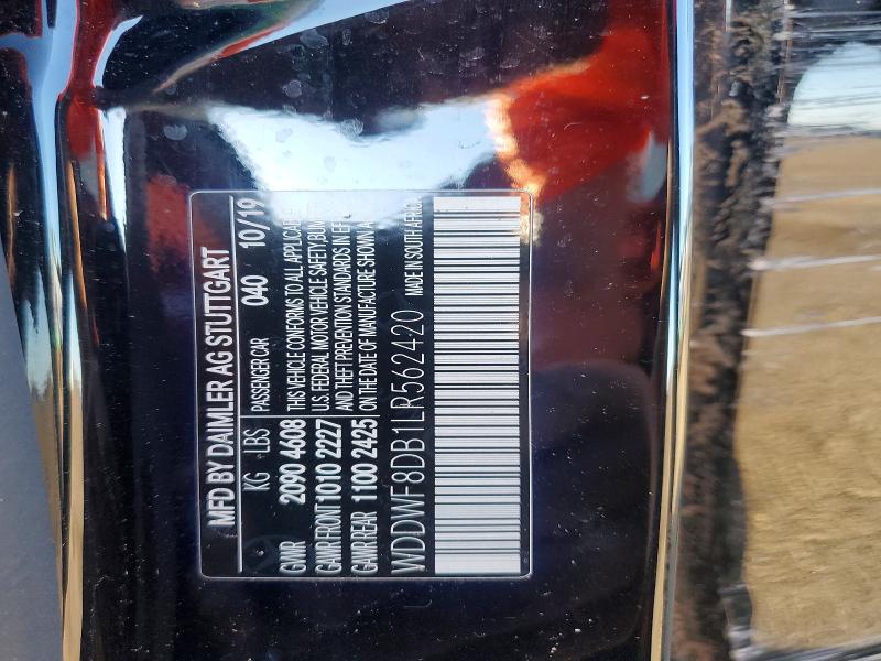 Aukcja sprzedaży 2020 Mercedes-benz C, vin: WDDWF8DB1LR562420, numer aukcji: 68376286