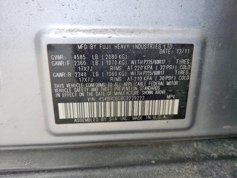 Aukcja sprzedaży 2012 Subaru Outback, vin: 4S4BRCBC8C3239222, numer aukcji: 69806286