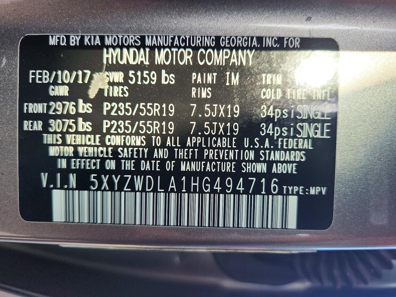Aukcja sprzedaży 2017 Hyundai Santa Fe Sport, vin: 5XYZWDLA1HG494716, numer aukcji: 68108306