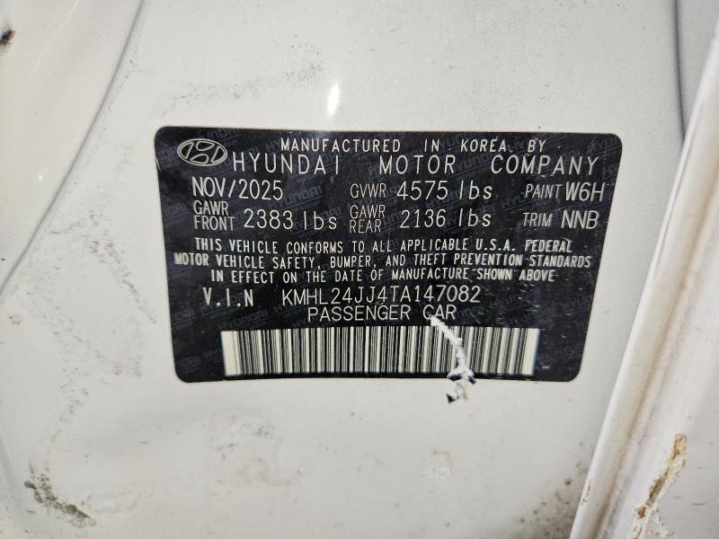 Продаж на аукціоні авто 2026 Hyundai Sonata Hybrid, vin: KMHL24JJ4TA147082, номер лоту: 69573116