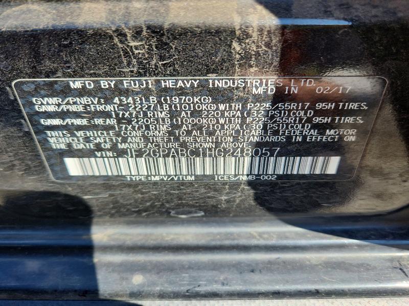 2017 Subaru Crosstrek მანქანა იყიდება აუქციონზე, vin: JF2GPABC1HG248057, აუქციონის ნომერი: 70181056