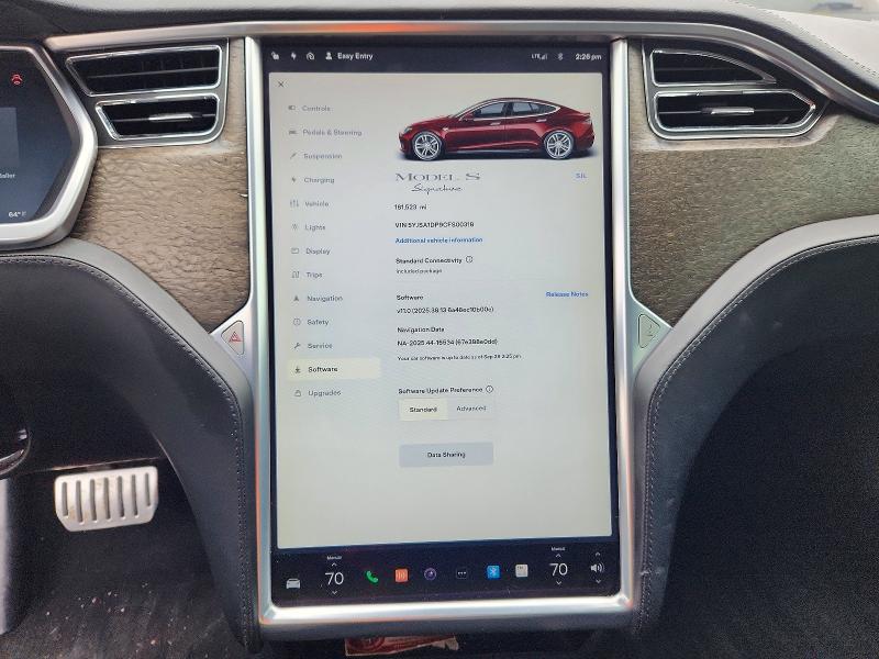 70708376 :رقم المزاد ، 5YJSA1DP9CFS00318 vin ، 2012 Tesla Model S مزاد بيع