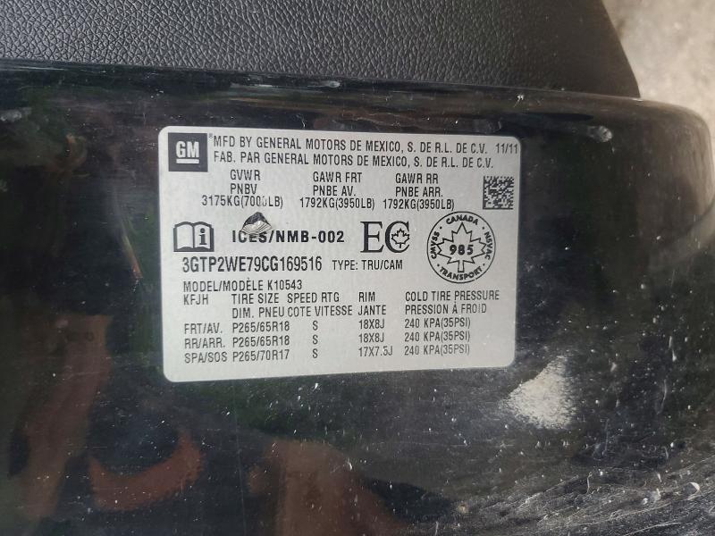 2012 Gmc Sierra მანქანა იყიდება აუქციონზე, vin: 3GTP2WE79CG169516, აუქციონის ნომერი: 66284326