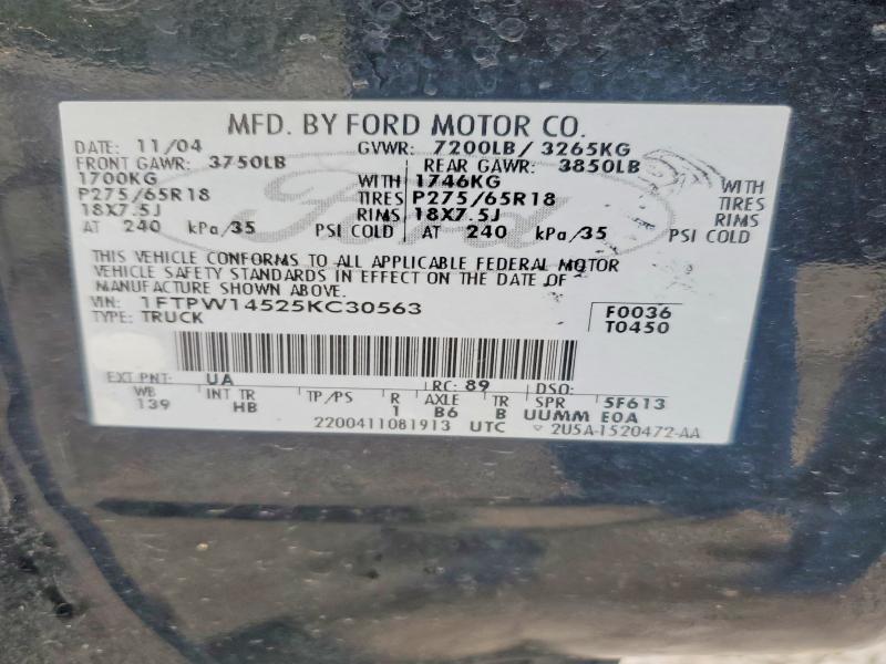 Aukcja sprzedaży 2005 Ford F150, vin: 1FTPW14525KC30563, numer aukcji: 67720066